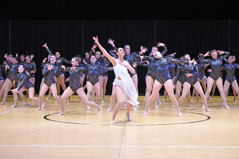The Bridgeland High School Belles dance team performs its contemporary routine at the CFISD Dance ShowOffs on Jan. 27.